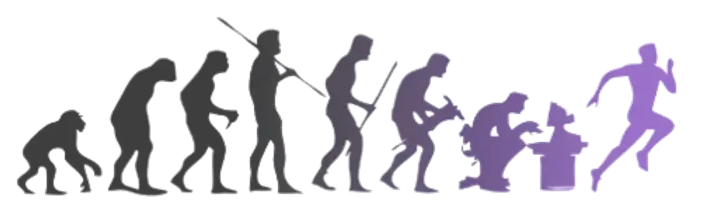 Evolution of man illustration